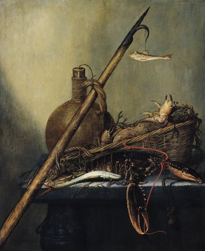 Still Life with a Pitcher and Crustaceans by Pieter Cornelisz. Verbeeck